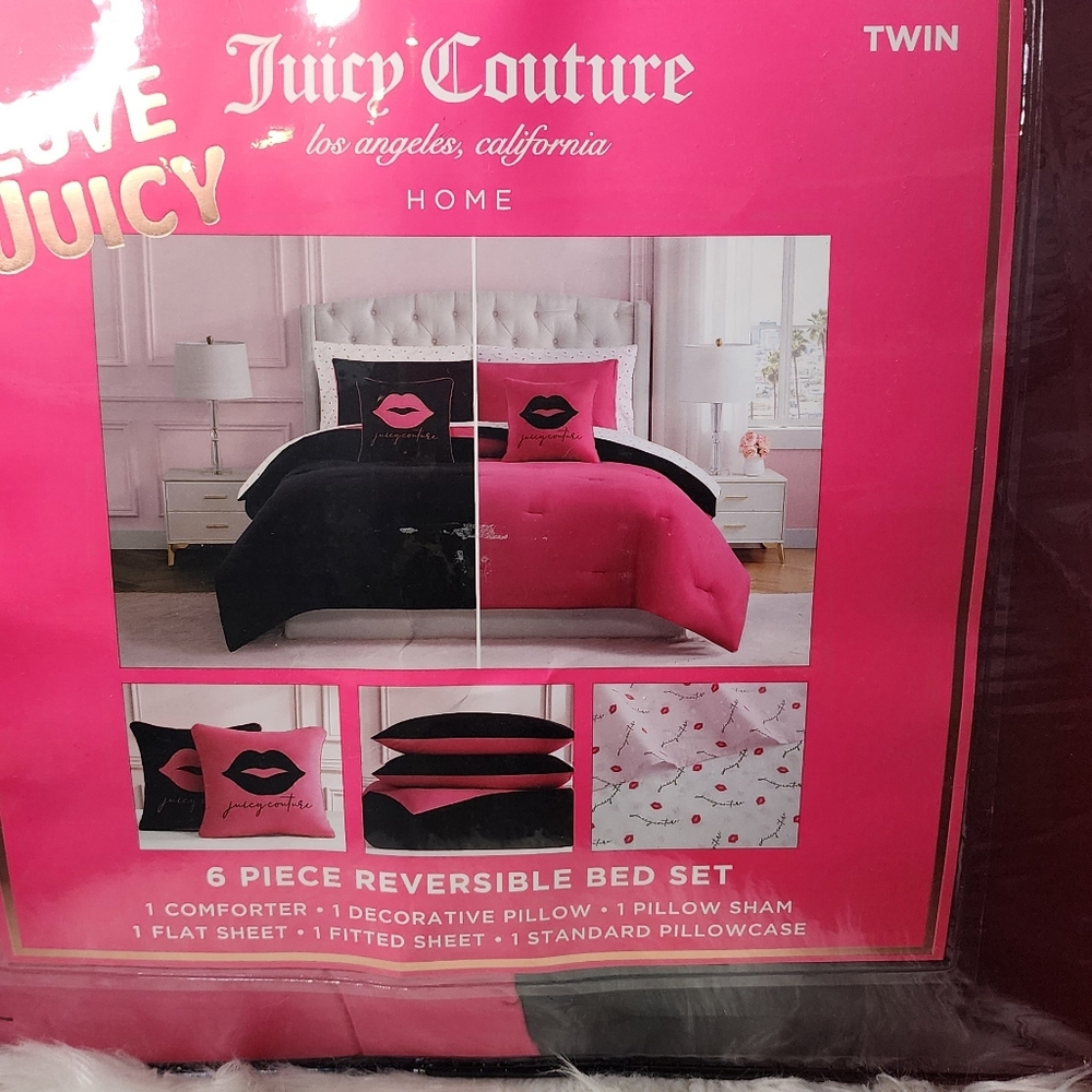 Juicy Coulture 6 Piece Twin  Reversible bed set new - Picture 4 of 6